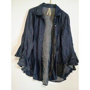 Liverpool Women's Jacket Navy Blue Size Medium Flare Sleeves